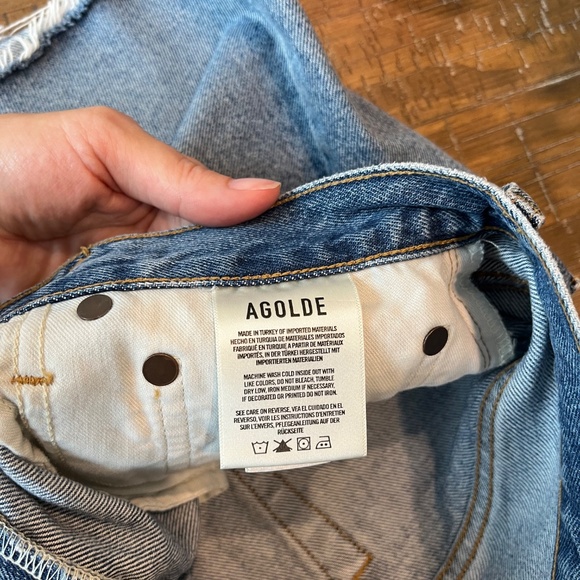AGOLDE PARKER LONG SHORTS IN SKYWAVE New without tags - Picture 9 of 10